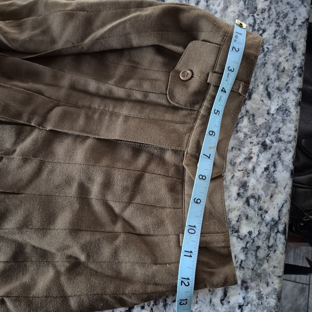 VTG Escada Margaretha Ley Wool Pleated Culottes Brown XS Dark Academia Pants - Picture 9 of 11